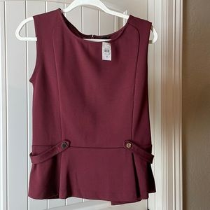 Ann Taylor Burgundy Dress Top sz Medium